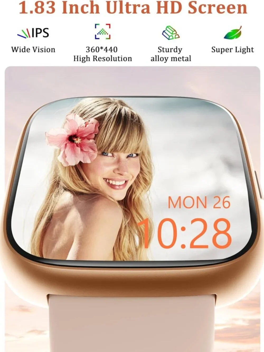 44mm Smartwatch with Alexa, Waterproof Fitness Tracker, Heart Rate & Sleep